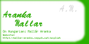 aranka mallar business card